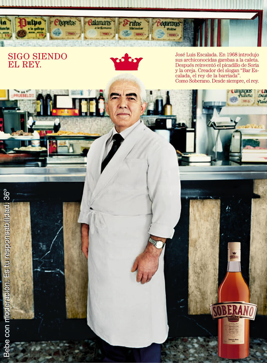 Retrato fotográfico para publicidad de brandy soberano por Pedro Vikingo