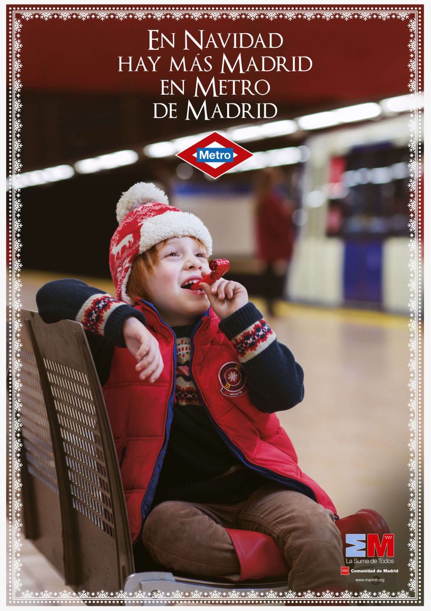 Navidad en Metro de Madrid. Fotografía de publicidad de Pedro Vikingo
